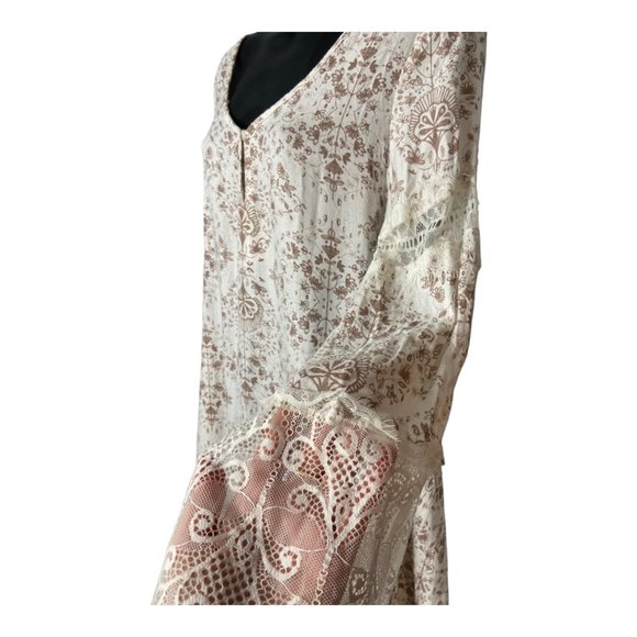 O'Neil Panama Womens Bell Sleeve Tunic Bohemian Floral Mini Dress Size Small - Picture 10 of 12